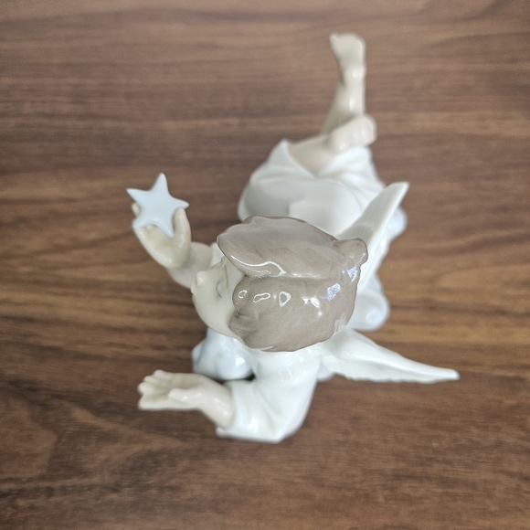 Vintage Lladro #5725 Making a Wish Angel With Star Figurine Glossy 1989 Spain - Picture 5 of 9
